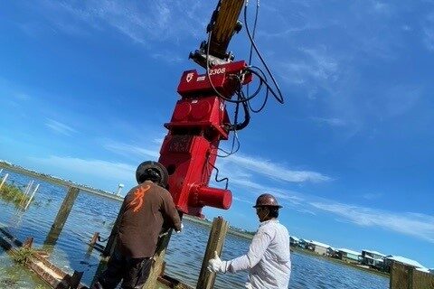Marine Construction: Leonabelle Turnbull Boardwalk reconstruction post hurricane Harvey.