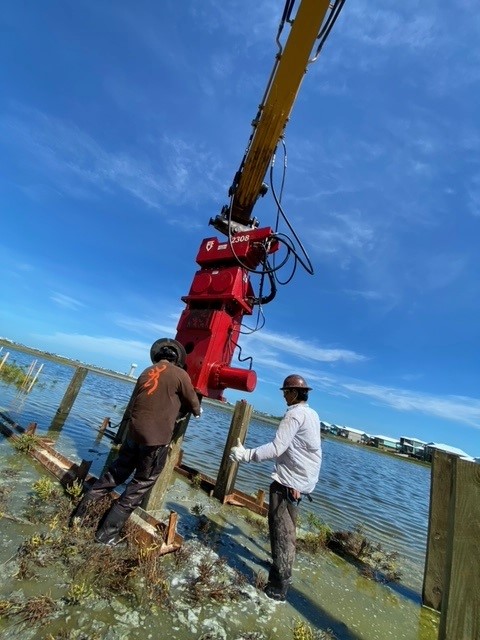 Marine Construction: Leonabelle Turnbull Boardwalk reconstruction post hurricane Harvey.